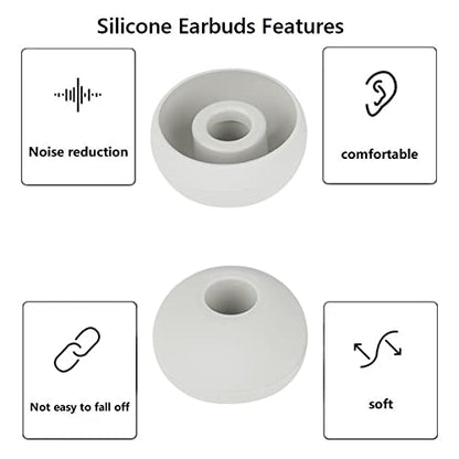 Replacement Eartips Silicone Earbuds Eargels Earpads Compatible with Powerbeats 2 Wireless Beats by Dr.Dre,4 Pairs (S/M/L, and Double Flange), Light Grey