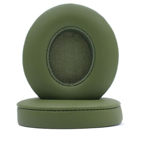 Headphone Replacement Ear Pad Cover Compatible with Beats by Dre Solo3 Solo2 Wired Wireless Headphones Protein Leather Memory Foam Headphone Cushion Ear Muffs-Military Green - color: military green