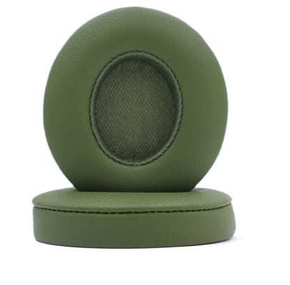 Headphone Replacement Ear Pad Cover Compatible with Beats by Dre Solo3 Solo2 Wired Wireless Headphones Protein Leather Memory Foam Headphone Cushion Ear Muffs-Military Green - color: military green