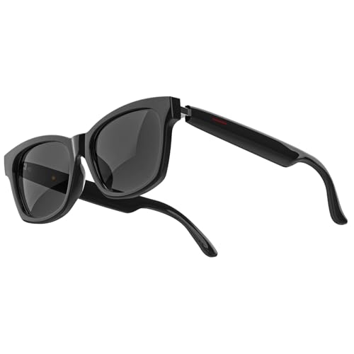 Smart Bluetooth Sunglasses for Men with Speakers Bluetooth Smart Eyeglasses Blue Tooth Audio Blue Light Safety Men's Sun Glasses for iPhone Android Outdoor Bluetooth Speaker Open Ear Headphones