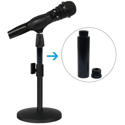 2 pcs Mic Stand Extension Tube, 5/8 Inch Aluminum Alloy | Microphone Boom Arm Extender with 2 Metal Adapters, Professional Recording Setup