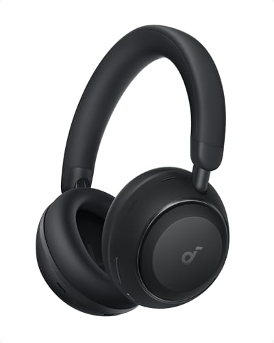 Soundcore Anker Space 2 Bluetooth 6.1 Over-Ear Headphones, Travel-Ready | Active Noise Cancelling, 50H Playtime, LDAC Hi-Res, Dual Connection, Clear Calls, Nap Mode, Wearing Detection, Fast Charging - color: Jet Black