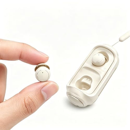 Ultra-Mini Sleep Earbuds for Side Sleepers, Bluetooth 6.0 Invisible Earphones with Fidget Toy Case, 30H Playtime, IPX5 Sweatproof, Touch Control for ASMR, Work, Commute & Travel - color: Khaki