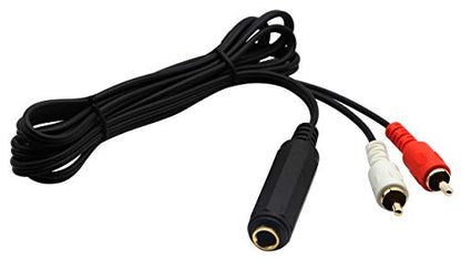 6.35mm to 2 RCA Y Splitter Cable, Gold-Plated 6.35mm (1/4 inch) TRS Female to 2 (Dual) RCA Male Stereo Audio Y Splitter Extension Adapter Cable (5Ft/1.5M) - color: 5Ft/1.5M