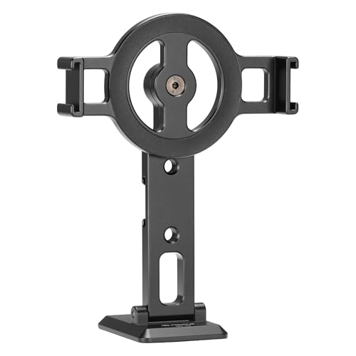 FANAUE Cell Phone Tripod Mount, Magnetic Aluminum Smartphone Stand Adapter with Cold Shoe Arca Swiss QR Base Plate,1/4" & 3/8'' Screw Phone Holder Mount for Video Live Streaming Vlogging