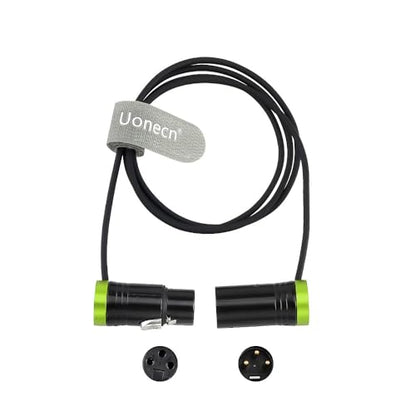 Uonecn Low-Profile XLR 3 Pin Male to Female Cable Original Connector Balanced Microphone Audio Cord Sommer SOD-14, Right Angle Short XLR Green 1M
