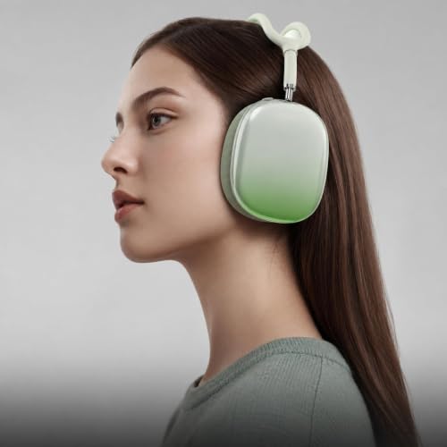 MOLOPPO Soft TPU Case Cover for AirPods Max 2/1, Gradient Green | Soft TPU Skin, Anti-Scratch, Ultra Protective, Compatible with AirPods (2024/2020), Clear Purple, Gradient Green - color: D-Gradient Green