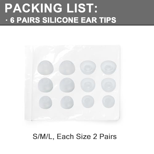 6 Pairs Replacement Silicone Ear Tips Compatible with Beats Studio Buds/Fit Pro/Studio Buds +, Silicone Earbuds Eartips Buds Cover Set for Beat Studio Buds (Transparent Without Pen) - color: Transparent without Pen