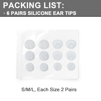 6 Pairs Replacement Silicone Ear Tips Compatible with Beats Studio Buds/Fit Pro/Studio Buds +, Silicone Earbuds Eartips Buds Cover Set for Beat Studio Buds (Transparent Without Pen) - color: Transparent without Pen
