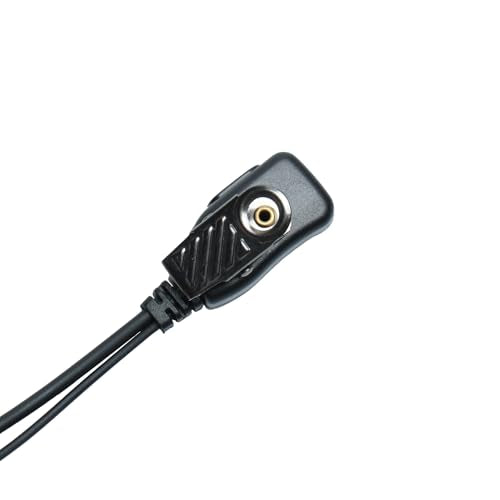 2-Pack Grey Tube Earpiece Compatible with Motorola CP200D | 2-Pack, grey acoustic tube, ergonomic earplug, PTT mic; Compatible with Motorola CLS1110 BPR40 CP185 DTR700