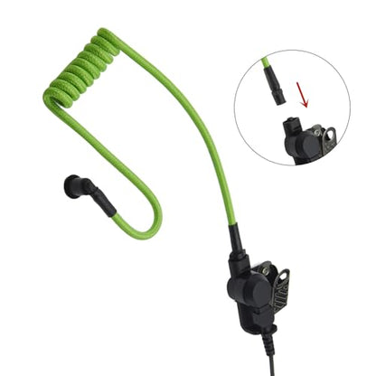 Replacement Braided Nylon Surveillance Acoustic Coil Tube for Radio Earpiece Moisture Resistant Fiber Mesh Colorful Accessories (Green-1) - color: Green-1