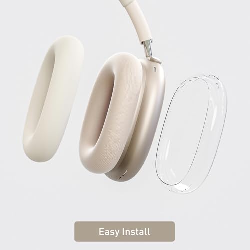 3-in-1 Case for AirPods Max, Clear TPU Ear Cup Protectors & Silicone Headband Cover, Anti-Scratch Accessories Set Compatible with AirPods Max 2/1 (2026/2024/2020), Starlight - color: A2-Starlight