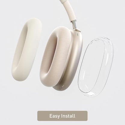 3-in-1 Case for AirPods Max, Clear TPU Ear Cup Protectors & Silicone Headband Cover, Anti-Scratch Accessories Set Compatible with AirPods Max 2/1 (2026/2024/2020), Starlight - color: A2-Starlight