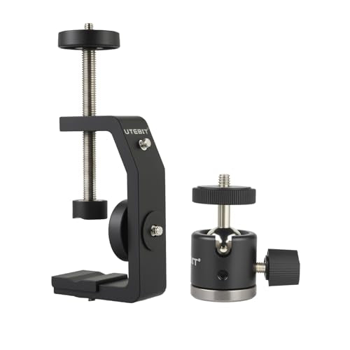 UTEBIT Super Clamp Mount with Mini Ball Head Mount, Black (90mm) - size: 90mm