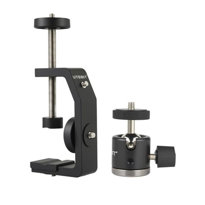 UTEBIT Super Clamp Mount with Mini Ball Head Mount, Black (90mm) - size: 90mm