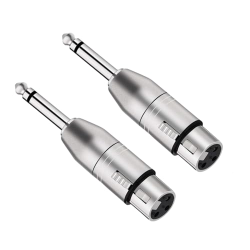 XLR Female to 1/4" TS Mono Adapter, Unbalanced XLR Female to 1/4 Inch TS Mono Male Plug Cable Adapter for Mixers, Microphones, Amplifiers - 2 Pack - style: 1/4 inch TS Mono Male to XLR Female Adapter