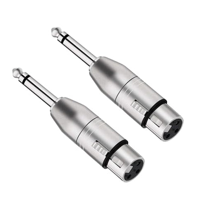 XLR Female to 1/4" TS Mono Adapter, Unbalanced XLR Female to 1/4 Inch TS Mono Male Plug Cable Adapter for Mixers, Microphones, Amplifiers - 2 Pack - style: 1/4 inch TS Mono Male to XLR Female Adapter