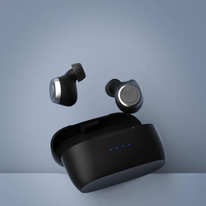 Xmenha Mini Black Blue Tooth Ear Buds for Small Ears TWS True Wireless Earbuds for Small Ear Canals Discreet Small Earbuds Micro Mini Ear Buds Hidden for Work in Ear Headphones for iPhone Android