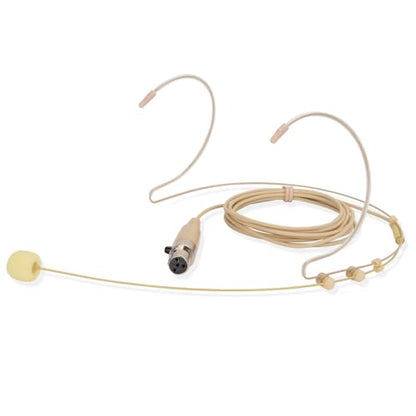 YXG Microphone Headset Headworn Earset Over Ear Hanging Condenser Mic Compatible with Shure Wireless System Bodypack Transmitter，Ideal for Lectures, Live Performance, Theater, Podcasts – Beige