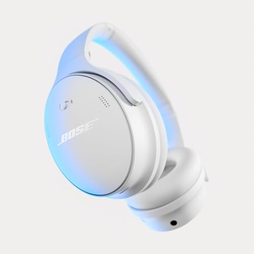 Bose QuietComfort Headphones Bundle with Fast Charger - Wireless Bluetooth Over-Ear Noise Cancelling Headphones with Mic, USB-C Charging, Deep Bass, Up to 24 Hours Playtime (White) - color: White
