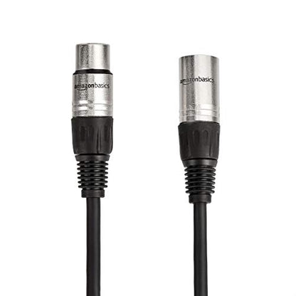 Amazon Basics 2-Pack XLR Male to Female Microphone Cable for Recording Studio, Speaker or PA System, Shielded, All Copper Conductors, 6MM PVC Jacket, 10 Foot, Black - size: 10 Feet, style: 2-Pack