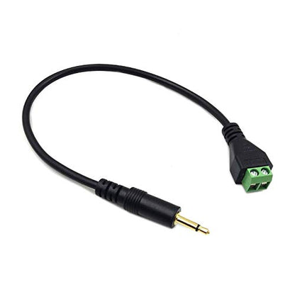 Gold Plated 3.5mm (1/8'') Mono TS Audio Balanced Male Jack to AV 2 Pin Screw Video Balun Terminal Adapter Connector Cable 30cm/1FT (3.5mm M2pin) - color: 3.5mm M/2pin