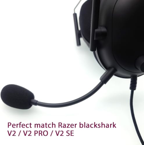 Mic Replacement Fits for Razer BlackShark V2,V2 Pro,V2 SE Wireless Gaming Headsets, Noise Cancelling 3.5mm Jack Boom BlackShark PC Game Sound Microphone Set with 2 Pcs Foam Covers - size: BlackShark V2,V2 Pro(2020 Edition),V2