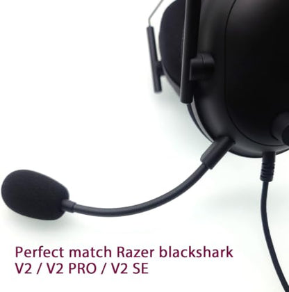 Mic Replacement Fits for Razer BlackShark V2,V2 Pro,V2 SE Wireless Gaming Headsets, Noise Cancelling 3.5mm Jack Boom BlackShark PC Game Sound Microphone Set with 2 Pcs Foam Covers - size: BlackShark V2,V2 Pro(2020 Edition),V2