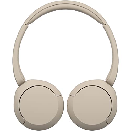Sony WH-CH520 Best Wireless Bluetooth On-Ear Headphones with Microphone for Calls and Voice Control, Up to 50 Hours Battery Life with Quick Charge Function, Includes USB-C Charging Cable - Beige - color: Beige