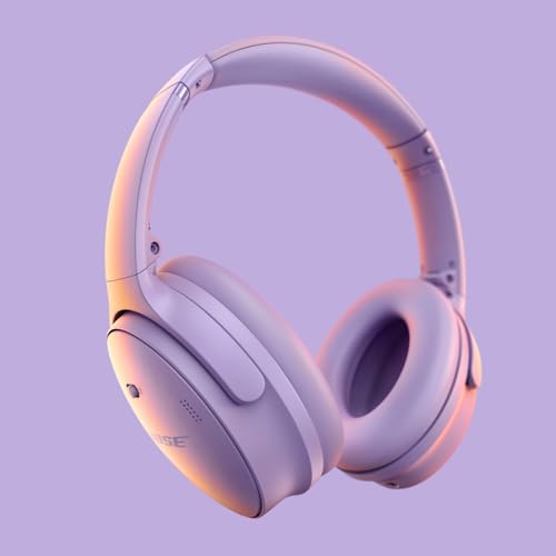 Bose QuietComfort Bluetooth Headphones, Wireless Headphones with Active Over Ear Noise Cancelling and Mic, Deep Bass, Up to 24 Hours of Playtime, Chilled Lilac - Limited Edition Color - color: Chilled Lilac
