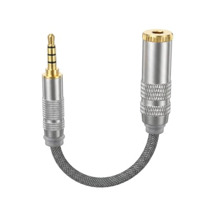 3.5mm Male to 4.4mm Female Headphone Adapter Cable, HiFi Converter for Headphone Amps Female Cord Converter Connector Gold-Plated Copper, 0.5ft