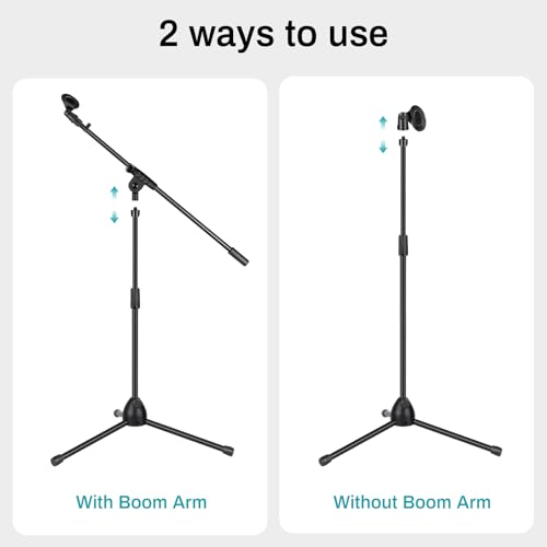 AODSK Deluxe Tripod Mic Stand with Boom Arm&Twist Clutch (Upgraded Version) - style: Upgraded version