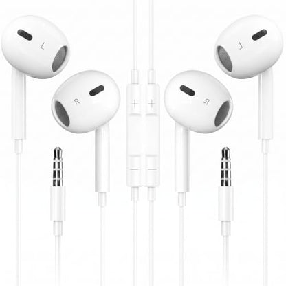 2 Pack Wired Earbuds 3.5mm Jack for Computer Laptop