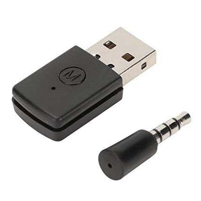 POCREATION Bluetooth USB Adapter for PS5 Gaming, Dual Mode Wireless Audio Transmitter Receiver, Plug & Play Bluetooth Dongle for Console Voice Chat, PS5 Controller, PC, 3.5mm Mic, Long Range