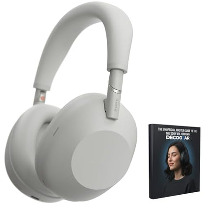 Sony WH-1000XM6 The Best Noise Canceling Wireless Headphones, HD NC Processor QN3, 12 Microphones, Adaptive NC Optimizer, Mastered by Engineers, Studio-Quality, 30-Hour Battery with Deco Guide Bundle - color: Ash