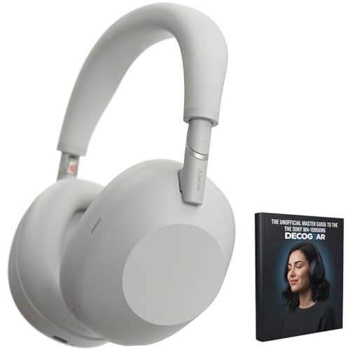 Sony WH-1000XM6 The Best Noise Canceling Wireless Headphones, HD NC Processor QN3, 12 Microphones, Adaptive NC Optimizer, Mastered by Engineers, Studio-Quality, 30-Hour Battery with Deco Guide Bundle - color: Ash