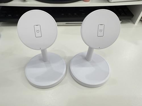 Magnetic Wireless Charger iPhone, 2 Pack 15W Fast Mag-Safe Charger Stand for iPhone 17/17 Air/17 Pro/17 Pro Max 16/15/14/13/12 Series, Wireless Charging Station for Pad/AirPods(White) - color: White