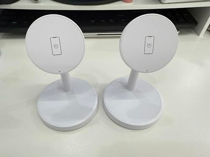Magnetic Wireless Charger iPhone, 2 Pack 15W Fast Mag-Safe Charger Stand for iPhone 17/17 Air/17 Pro/17 Pro Max 16/15/14/13/12 Series, Wireless Charging Station for Pad/AirPods(White) - color: White