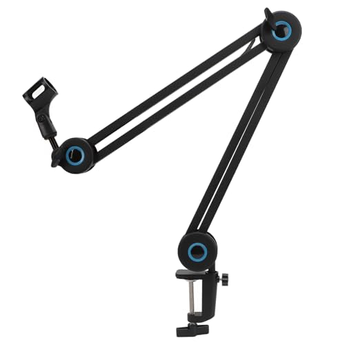 Microphone Arrow Arm, Heavy Duty Adjustable Desktop Recording Stand, Heavy Duty Aluminum Alloy Construction with Cable Management