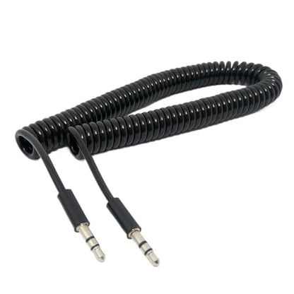 Plug to Plug Headphones Ja-ck Audio Cable Black 3/10TF 4-Pole Spring Coiled 3.5mm Aux Cable W/Mic Audio Auxiliary Cable(0.5M,Male-Male) - color: Male-Male, size: 0.5M