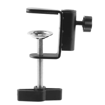 C-Clamp Base Stand Mounting Accessory, Metal Black | Table Mount Clamp, Desk Light Clamp Mount Holder, For Desktop Lamp Monitor Microphone Mic Arm Mount Stand