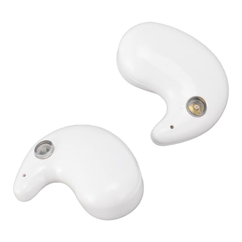 Yunseity Mini Bluetooth Earbuds, in Ear Stereo Earphones with Digital Display Charging Case, Mini for Sleep Work Music (White) - color: White
