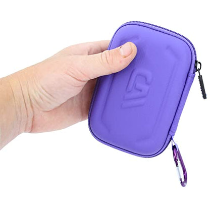 CASEMATIX Travel Case Compatible With DJI Mic 2 Wireless Microphone Kit or Original - Compact Lavalier Microphone Protection to Carry Lav Mic in Charging Case and Small Accessories, Purple
