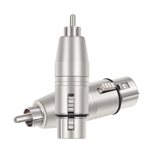 2Pack 3Pin XLR Female to RCA Male Audio Adapter,Balanced XLR Input to Unbalanced RCA Output Audio Connector for Mixer,Power Amplifier,Audio Player - color: RCA M To XLR F
