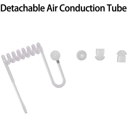 Throat Mic Headset 2 Pin Neck Acoustic Tube Radio Earpiece with PPT Microphone 2 Way Radio Accessories Compatible with UV-5R UV-5RH UV82 BF-888S DM-1701 Walkie Talkie(2PACK)
