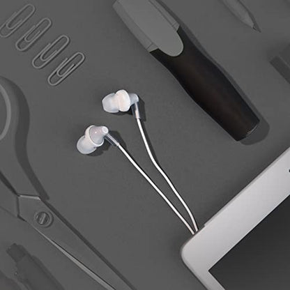 Panasonic ErgoFit Wired Earbuds,In-Ear Headphones with Dynamic Crystal-Clear Sound and Ergonomic Custom-Fit Earpieces (S/M/L),3.5mm Jack for Phones and Laptops,No Mic-RP-HJE120-S (Silver) (Pack of 10) - color: Silver, size: S/M/L (Pack of 10), style: No M