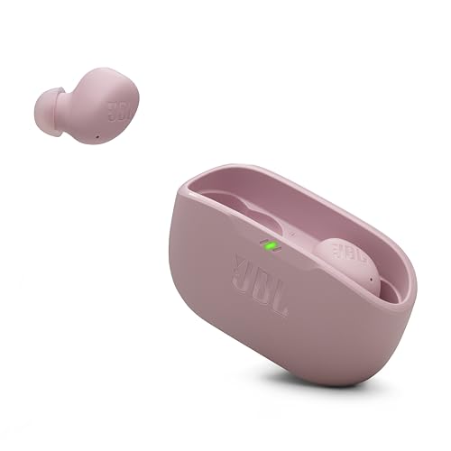 JBL Vibe Buds 2 - True Wireless Noise Cancelling Earbuds with JBL Pure Bass Sound & Smart Ambient Technology, 4mics for Crisp, Clear Calls, up to 40Hrs of Playback, IP54 Dust & Water Resistant (Pink) - color: Pink
