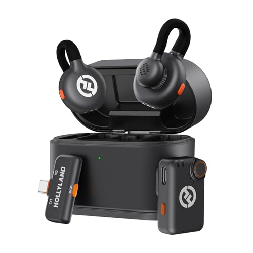 Hollyland Lark M2S Mini Combo (Camera RX+Type-C RX) Wireless Microphone for Camera/iPhone/Android/Laptop, 7g Lightweight, Titanium Clip, 300m Range, Content Creators, Online-Teaching, Streaming | Camera receiver, Type-C receiver, 7g design, titanium clip,