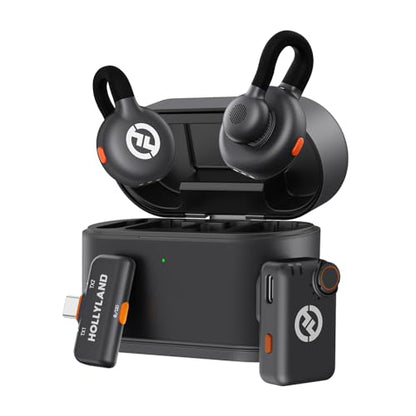 Hollyland Lark M2S Mini Combo (Camera RX+Type-C RX) Wireless Microphone for Camera/iPhone/Android/Laptop, 7g Lightweight, Titanium Clip, 300m Range, Content Creators, Online-Teaching, Streaming | Camera receiver, Type-C receiver, 7g design, titanium clip,