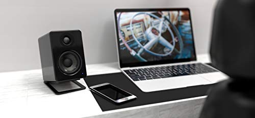 Kanto YU2GB PC Gaming Desktop Speakers | 3" Composite Drivers | 3/4" Silk Dome Tweeter | Class D Amplifier | 100 Watts | Built-in USB DAC | Subwoofer Output | Pair | Gloss Black - color: Gloss Black